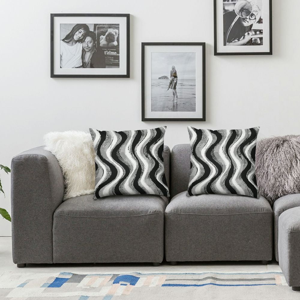 JRXY Black and White Grey Throw Pillow Covers Set of 2 Modern Geometric Lines Cushion Covers for Living Room Sofa Accent Home Decor Abstract Art Decorative Pillowcases Outdoor Pillows Covers White