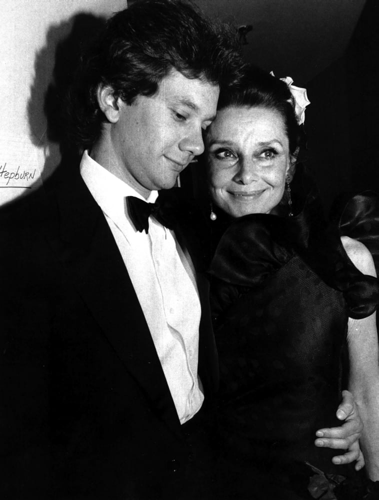 Audrey Hepburn and her son Sean Ferrer at the Givenchy 30 Year ...