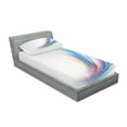thumbnail image 3 of Ambesonne Modern Fitted Sheet & Pillow Sham Set, Rainbow Inspired Waves, Full, Orange Purple, 3 of 3