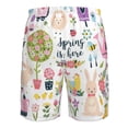 thumbnail image 6 of Kdxio Spring Flowers Birds Pattern Mens Casual Shorts - Drawstring Summer Beach Sports Shorts for Men, 6 of 9