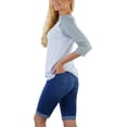 thumbnail image 5 of ToBeInStyle Women's Classic Cotton Baseball T-Shirts - White/Light Grey - Large, 5 of 6