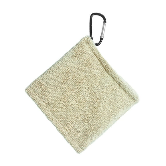 Toalla de golf Zulema con clip limpiador portátil de pelotas de golf Beige