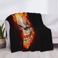 thumbnail image 4 of Throw Blanket for Couch, Satanic Skull Flames Darkness Super Soft Fuzzy Comfy Warm Throw Blanket, Cuteness Lightweight Cozy Plush Flannel Blanket & Throws for Sofa and Bed All Season, 4 of 5