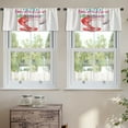 thumbnail image 2 of LALILO Kitchen Curtain Valance Watercolor Flamingo Rod Pocket Window Curtain 52"x 18" Set of 2, 2 of 6
