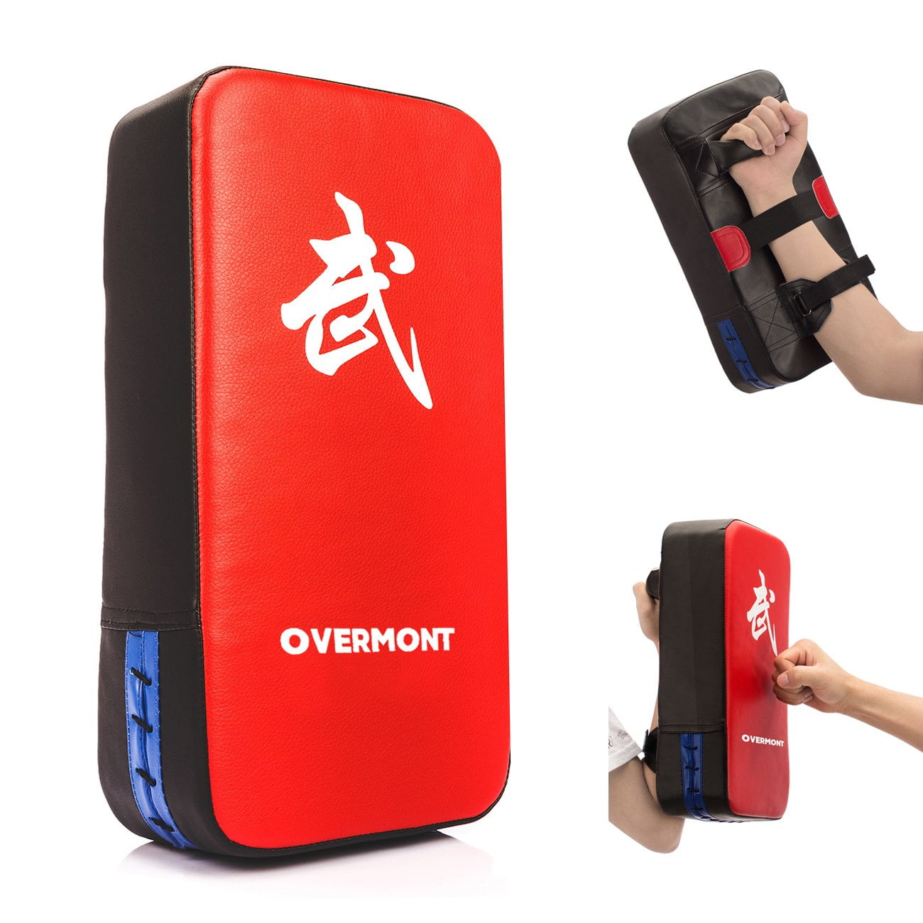 Overmont Taekwondo Kick Pads Boxing Karate Pad PU Leather Muay Thai MMA Martial Art Kickboxing Punch Mitts Punching Bag Kicking Shield Training 