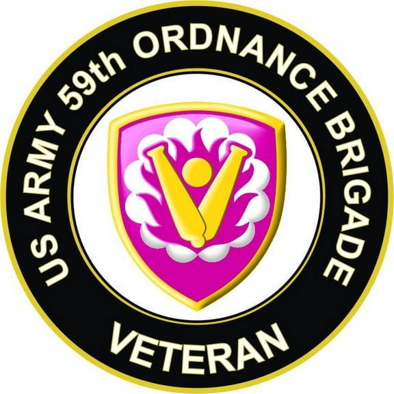 3.8 Inch U.S. Army 59th Ordnance Brigade Veteran Sticker Decal