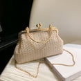 thumbnail image 6 of BLEEUS Women Bag Chain Women Evening Bag Weaving Ladies Clutch Purse For Wedding Party Straw Bag, 6 of 10