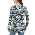 thumbnail image 5 of OVBMPZD Lightweight Girls Kids Undershirts Long Sleeve Gray Camo Crewneck Curvy Hem Soft Tunic Blouses Girls Tops Size 11 Years, 5 of 6