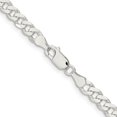 thumbnail image 3 of Auriga Fine Jewelry 925 Sterling Silver Rhodium-plated 6 mm Curb Chain Necklace for Women 20", 3 of 6