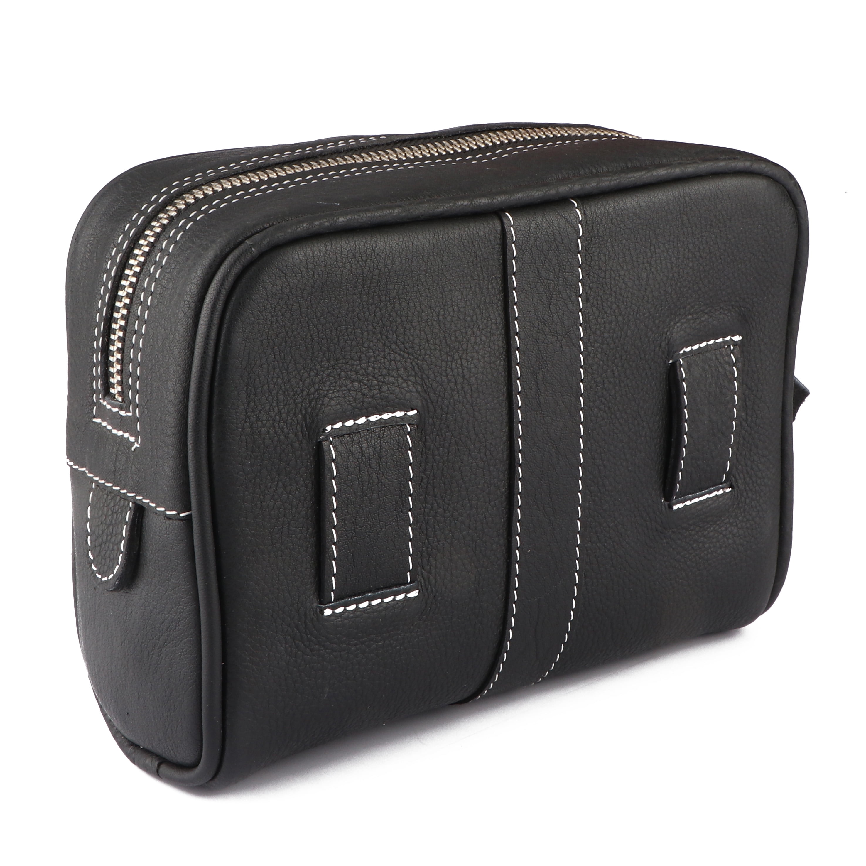 Leather Waist Belt Bag Travel Pouch Fanny Pack Black 18BT25BK