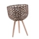 thumbnail image 4 of Soporte para plantas de cesta tejida con patas, maceta decorativa de madera Estilo A, 4 of 9