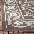 thumbnail image 3 of SAFAVIEH Veranda Tollan Floral Indoor/Outdoor Area Rug, Chocolate/Aqua, 6'7" x 6'7" Square, 3 of 8