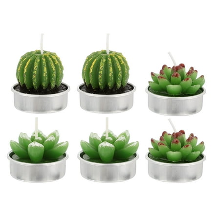UNOMOR 6Pcs Succulent Tealight Candles for Home Aromatherapy present