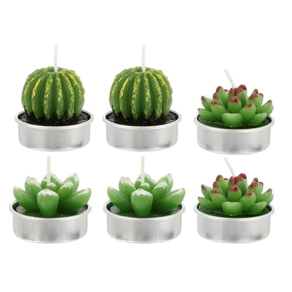 UNOMOR 6Pcs Succulent Tealight Candles for Home Aromatherapy present
