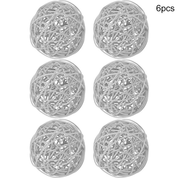 6 uds bolas decorativas de ratán adornos boda Navidad fiesta de cumpleaños decoración (plata) Jadeshay moderno