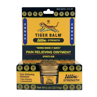 TIGER BALM Pain Relieving Ultra Strength, 10g – Soothing Ointment – Ultra Strength Muscle Rub – Tiger Balm Ointment –