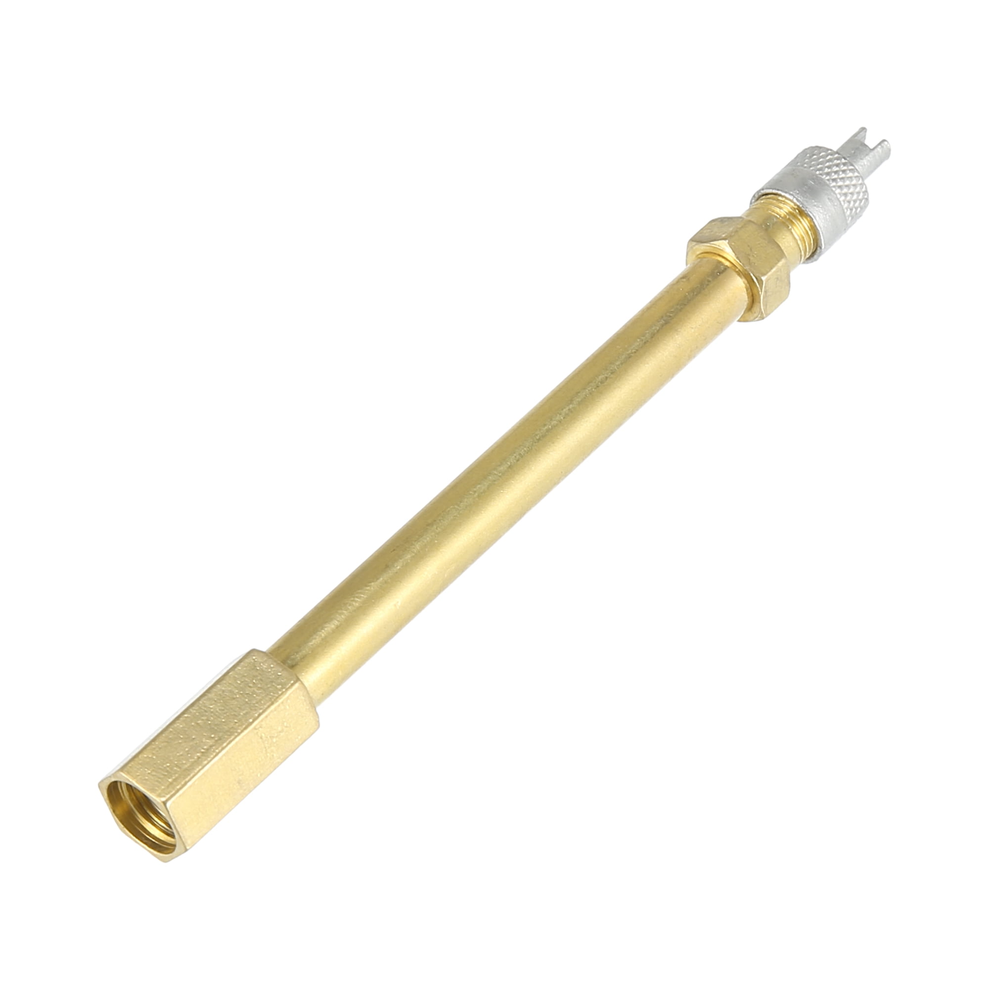 Unique Bargains 3.9" Brass Wheel Tire Valve Extender Stem Extension Inflation Stright Pole