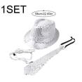 thumbnail image 6 of Slccxzc Adults Sequins Jazz Dance Hat with Necktie Sequin Fedora Hat Disco Hat, 6 of 7
