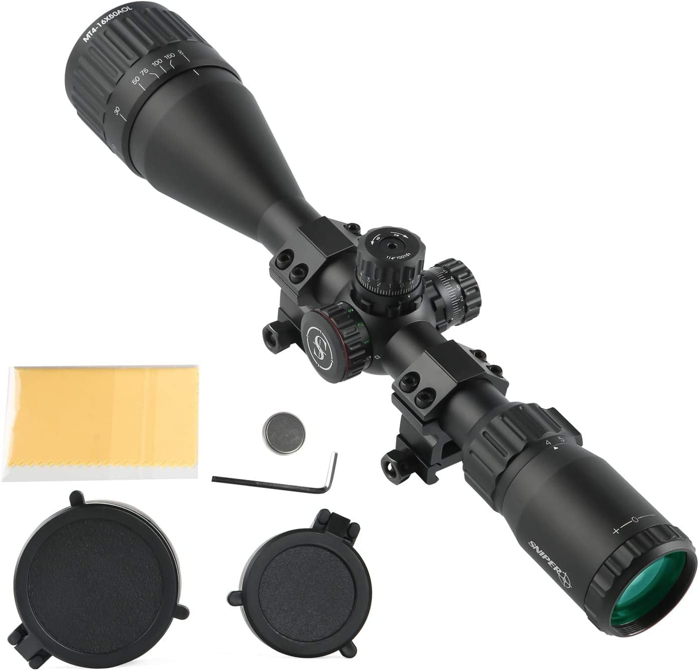 MT 4-16x50 W Front AO Adjustment. Red/Green/Blue Illumination mil-dot Reticle
