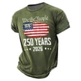 thumbnail image 5 of 250 Anniversary Anniversary Patriotic Print Short Sleeve Casual Summer Tee Kids 4Th of July Shirt Army Green 2-3 Years, 5 of 5