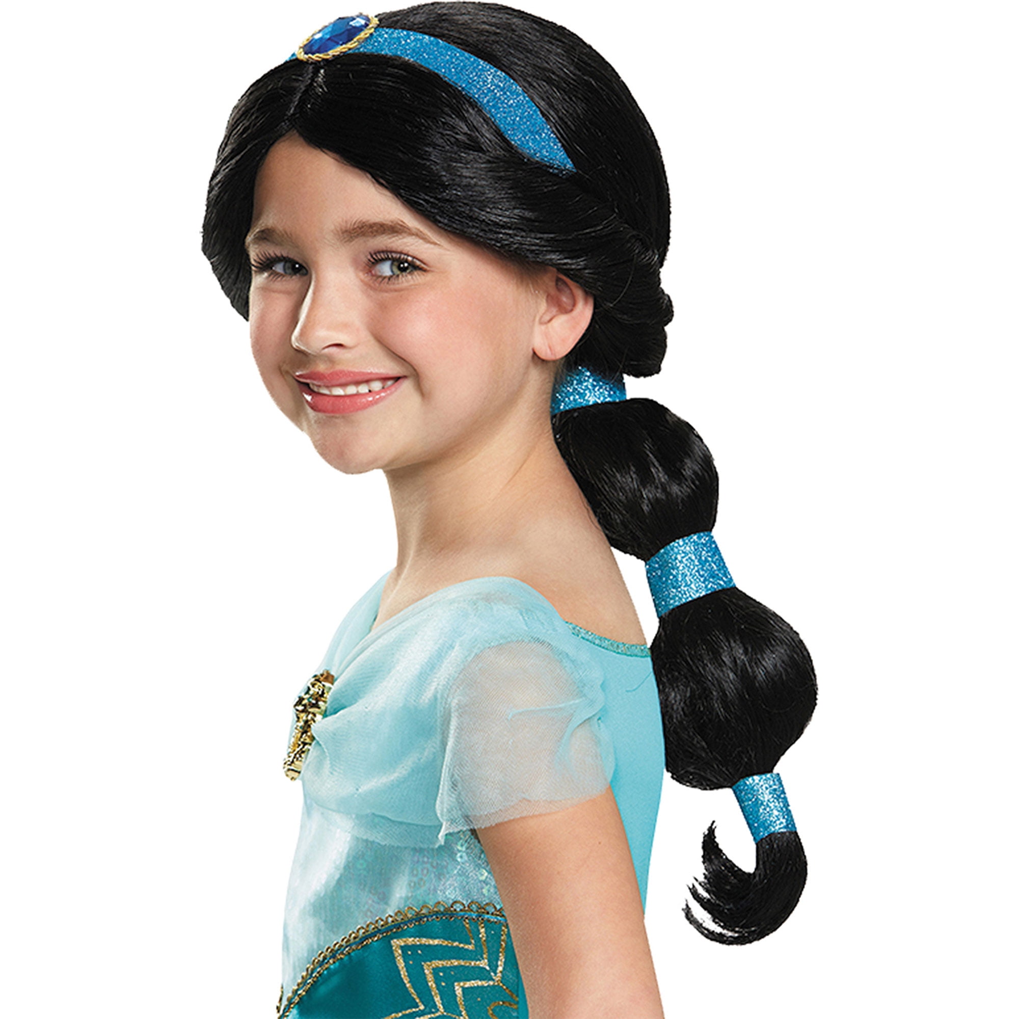 Morris Costumes Girls Aladdin Princess Jasmine Long Black Hair Wig