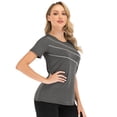 thumbnail image 4 of Camiseta deportiva de entrenamiento para correr de secado rápido con manga corta para mujer, camiset Abanopi Camiseta deportiva, 4 of 7