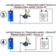 thumbnail image 5 of 2 interruptores pulsadores con enclavamiento, 1 NO, 1 NC, de acero inoxidable, resistentes al agua, 220 V-230 V/5 A, con luz LED y toma de corriente, orificio de montaje de 16 mm (azul y, 5 of 5