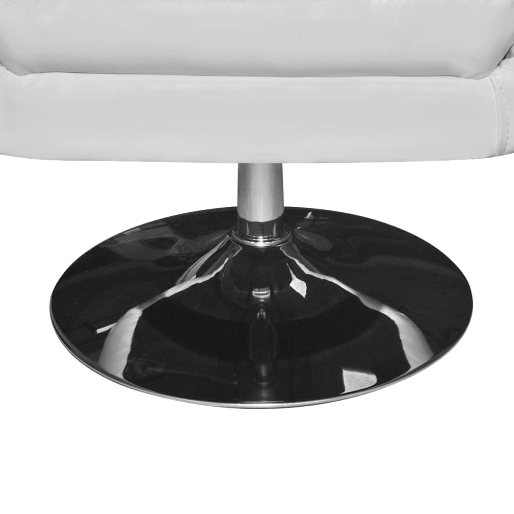 Kepooman Modern Faux Leather Armchair with Chrome Base for Bedroom Living Room, White