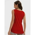 thumbnail image 2 of Women V Neck Curved Hem Tank Tops Summer Casual Sleeveless Loose Fit Tunic Tops, 2 of 4