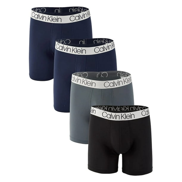 Calvin Klein Men`s Microfiber Boxer Briefs 4 Pack  (Black(NP2431-061)/Obsidian/Grey, Medium, m) 