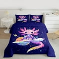 thumbnail image 2 of Castle Fairy Kawaii Axolotl Girl Boy Full Size Comforter Sets 3-Piece,Starry Sky Planet Bedding Comforter Set,Cartoon Animal Lightweight Bedding Sets,Super Cozy Room Decor,Reversible, 2 of 8