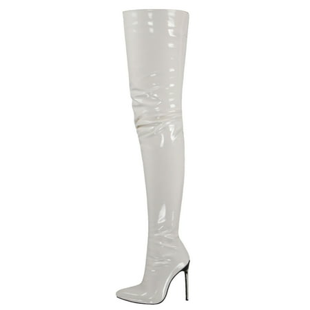 

PMUYBHF Women Shoes Fashion Knee Long Boots High Heels over Knee Pleated Suede Long Boots 64.98