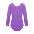 thumbnail image 2 of Yruioon Kids Girls Ballet Dance Leotard Long Sleeve Fleece-Lined Bodysuit Costume Gymnastic Yoga Purple 180, 2 of 7