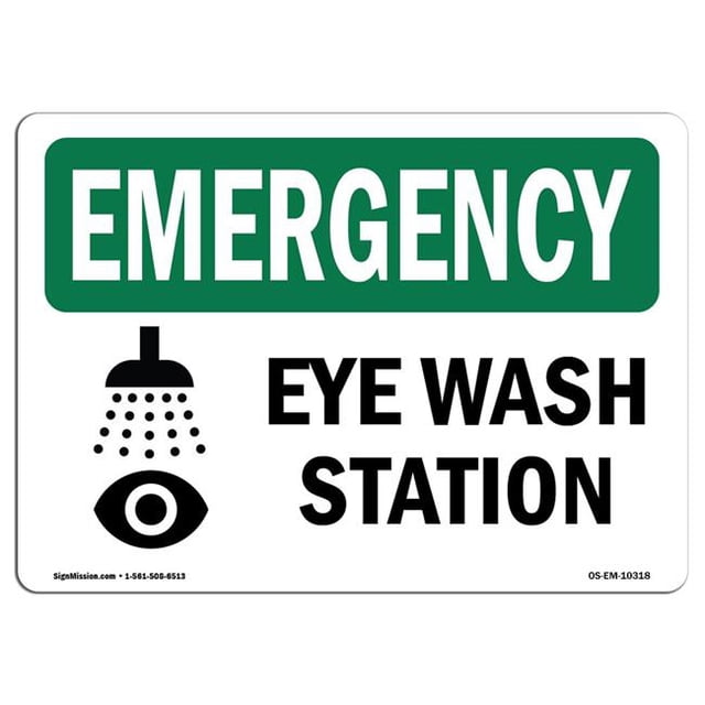 SignMission OS-EM-D-57-L-10318 Autocollant de Station de Lavage des Yeux d'Urgence