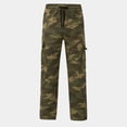 thumbnail image 4 of MDUKONU Boys Y2K Camo Cargo Pants Loose High Straight Leg Denim Pants with Pockets Size: 11-12 Years, 4 of 5