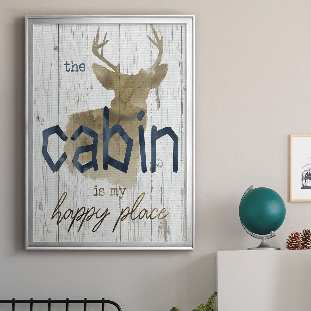 Happy Place Cabin Premium Classic Framed Print - Ready to Hang
