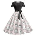 thumbnail image 1 of Robe d'Été pour Femmes 2024 Mode Grande Taille Décontractée Imprimé Floral Manches Courtes Col Rond Longueur Genou 50 % de Réduction Liquidation!, 1 of 3