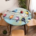thumbnail image 5 of Watercolor Bird Elastic Fitted Round Table Cover Oil Painting Waterproof Outdoor Tablecloth for Holiday Party, Picnic, Patio & Dining Fits Tables Up to 36"-44", 5 of 8