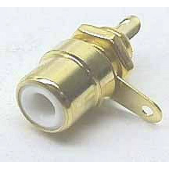 IEC PHONOF-MT-WH RCA Phono Female White Panel Mount Connector
