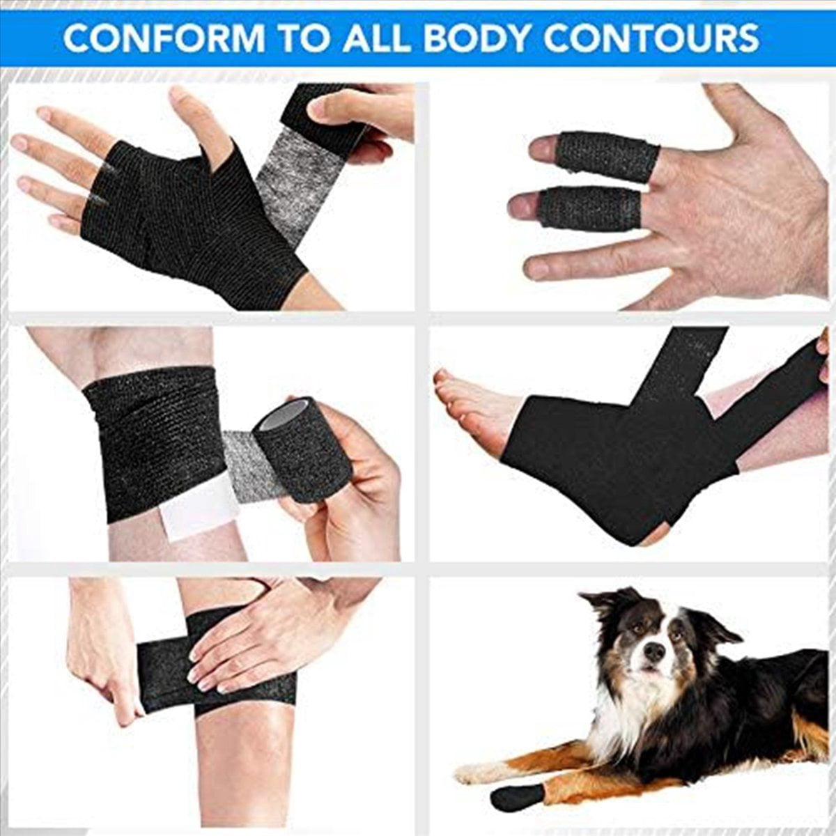 42Pcs Adhesive Bandage Wrap Breathable Cohesive Tape, Non Woven FirstAid Tape for Ankle Sprains & Swelling