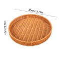 thumbnail image 3 of Plastic Imitation Rattan Woven Basket Washable Wear Resistant Round Smooth Edges Fruit Vegetable Storage Basket Snack Bread Tray For Kitchen Dining Room Living Room Pantry Home Storage, 3 of 6