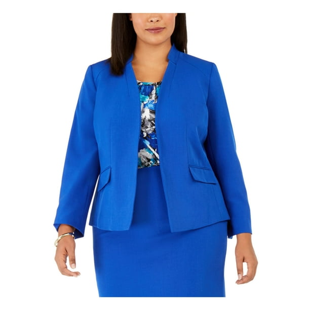 Kasper KASPER Womens Blue Blazer Wear To Work Jacket Size 16W