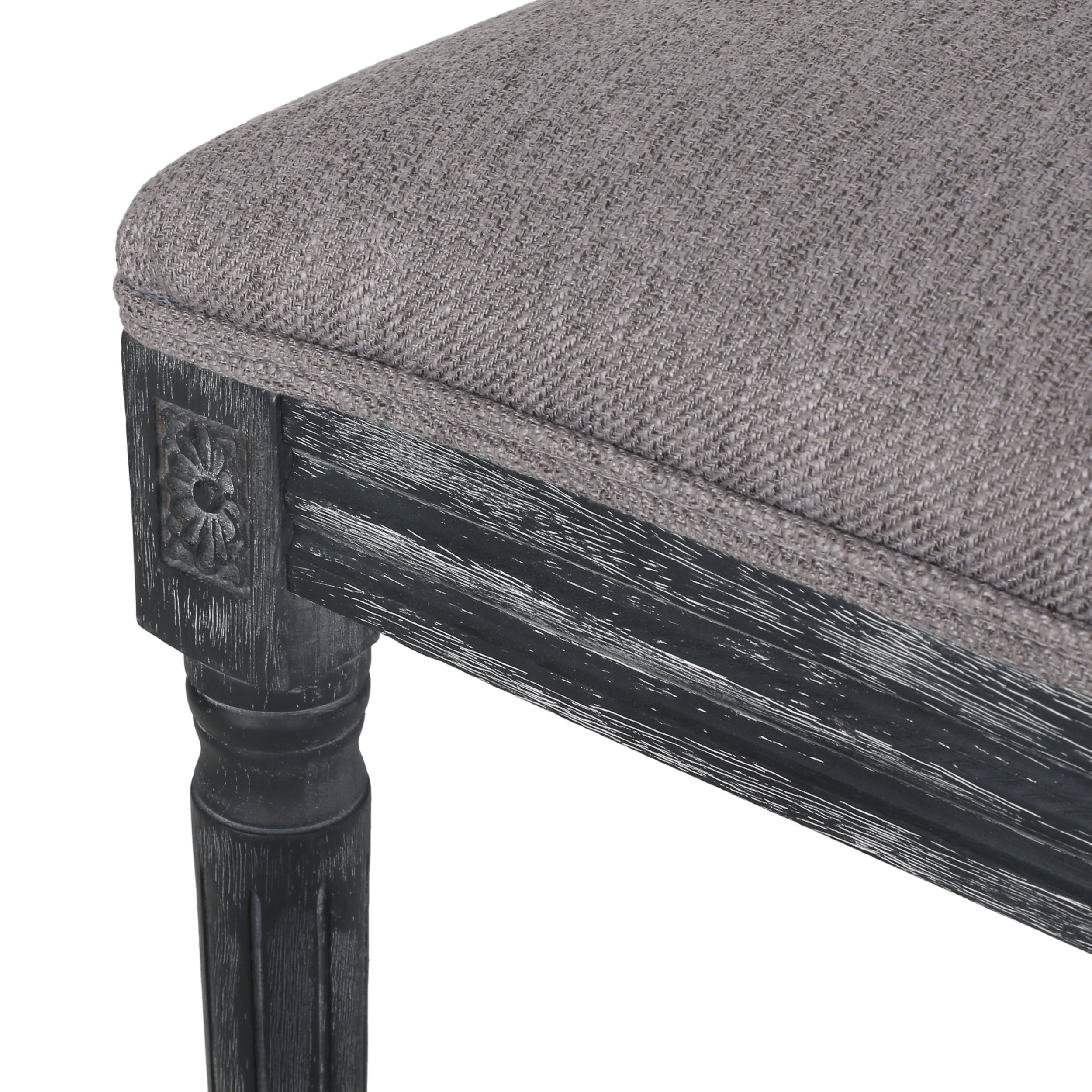 Noble House Robin Wood Upholstered Dining Chair, Set of 4, Gray