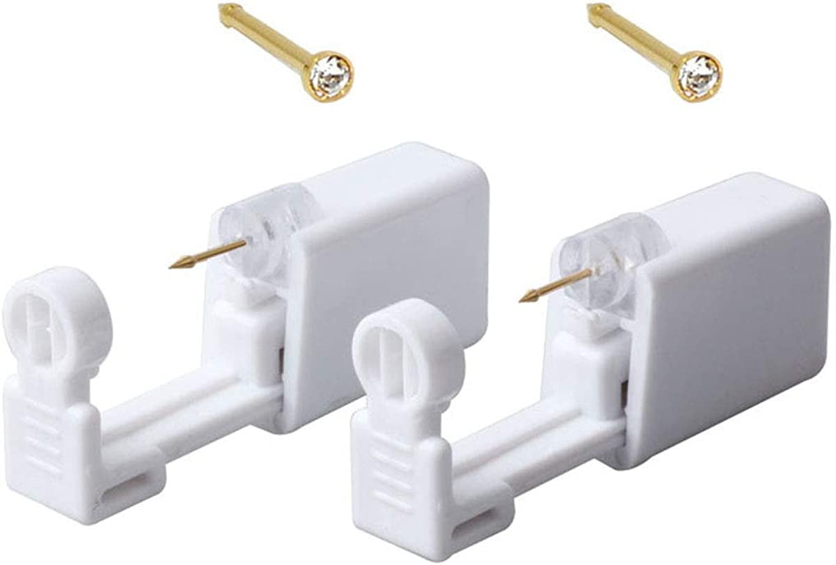 2Pcs Professional Self Disposable Nose Piercing Gun Women and Men Portable Safety No Pain Nose