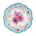 thumbnail image 2 of (2 pack) The Pioneer Woman Folk Geo Melamine Salad Plate with Vintage Scalloped Edges, Teal, 2 of 6