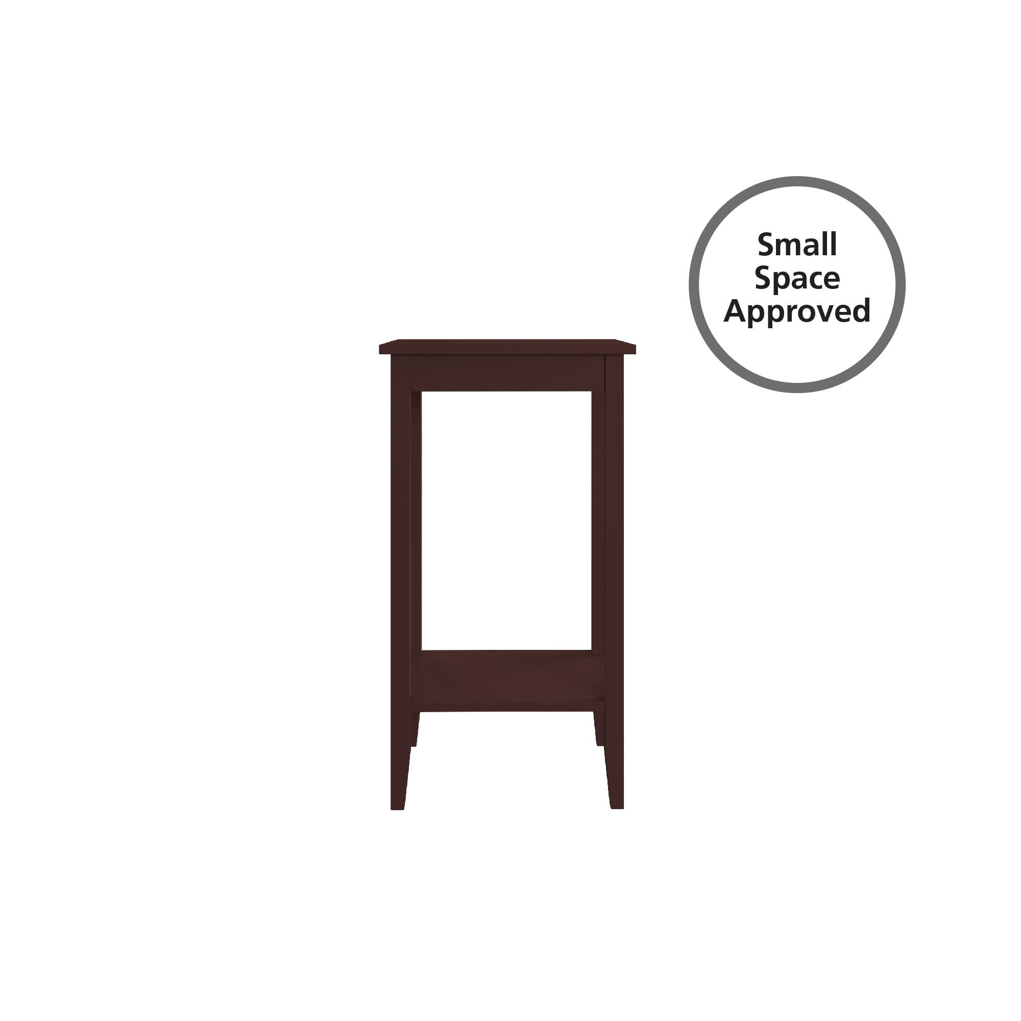 DHP Rosewood Tall Small Space Square End Table, Brown