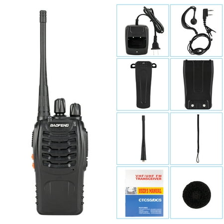Walkie Talkie Hiking Reactionnx 5W 400-470MHz Walkie Talkies Upgrade Version of BF-888S Two-Way Radio for Hiking Camping - Handheld Walkie Talkie Interphone Black ()