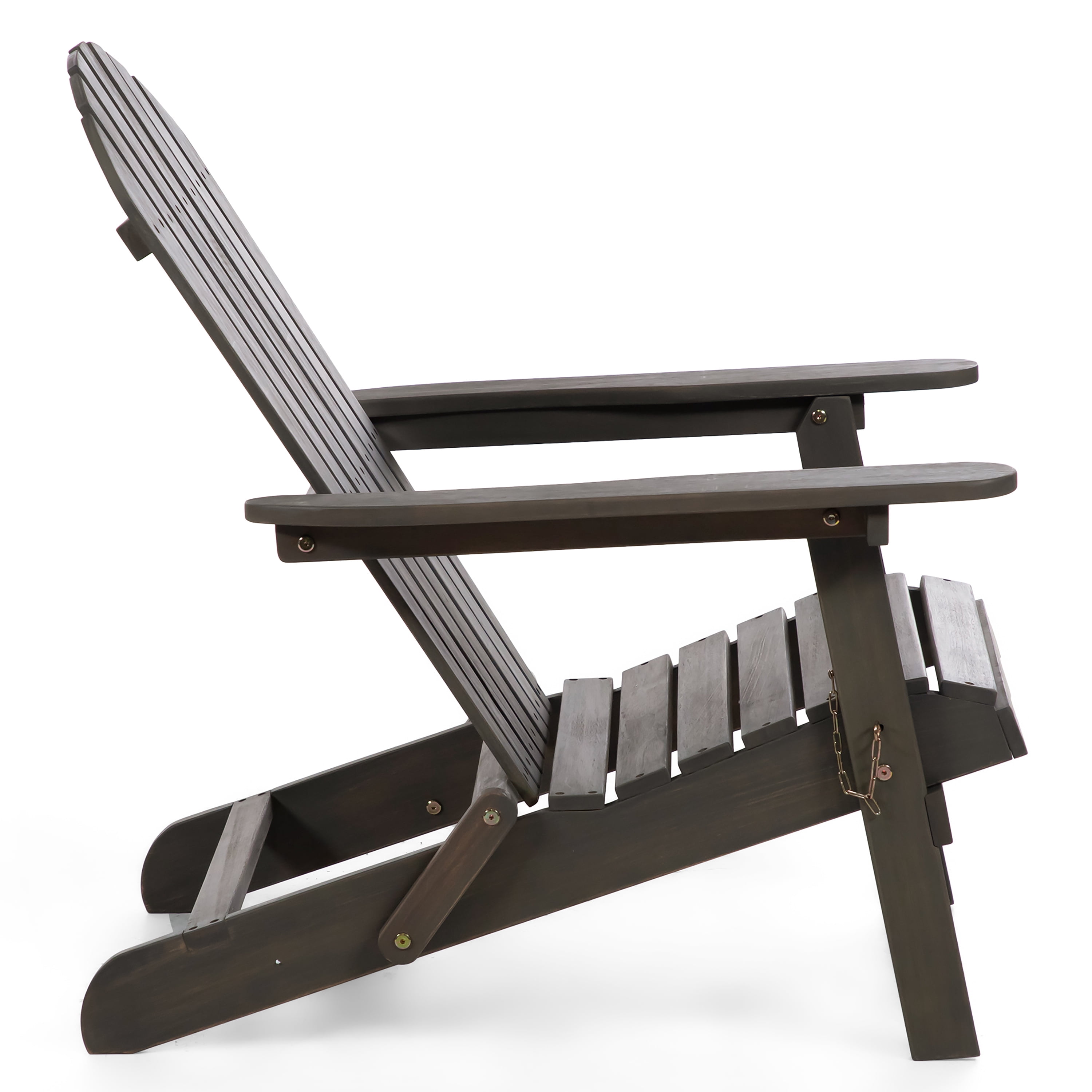 Furniture of America Taylor Wood Foldable Patio Adirondack Chair, Weathered Gray