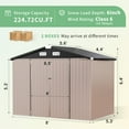 Aoxun 6u2019x4u2019 Storage Shed With Base, 22.5sq Ft Outdoor Storage With Lockable Doors For Garden(Brown