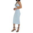 thumbnail image 3 of KOMOO Women Knitted Sling Dress Summer Hollow High Waist Bodycon Dress Sleeveless V-neck Dress, 3 of 9